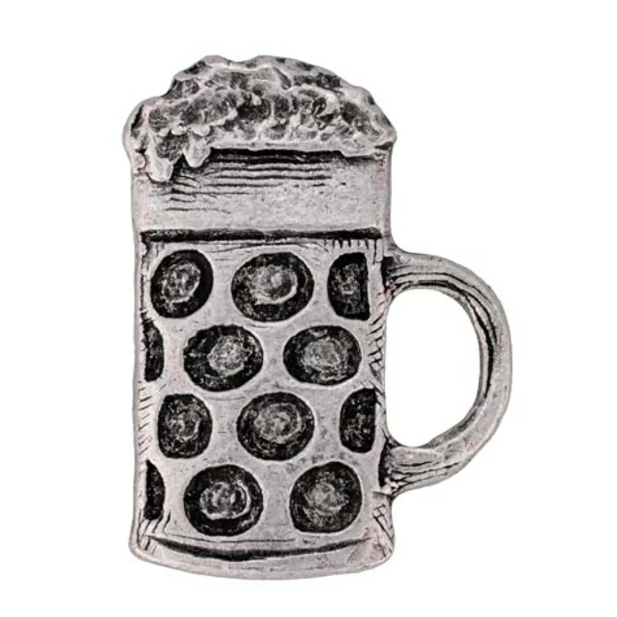 Anstecker Bierkrug Altsilber