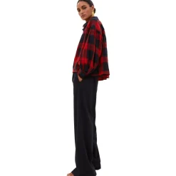 Bluse Sarah Short Red Check