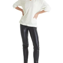 Blusenshirt aus Material-Mix