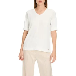 Blusenshirt aus Material-Mix