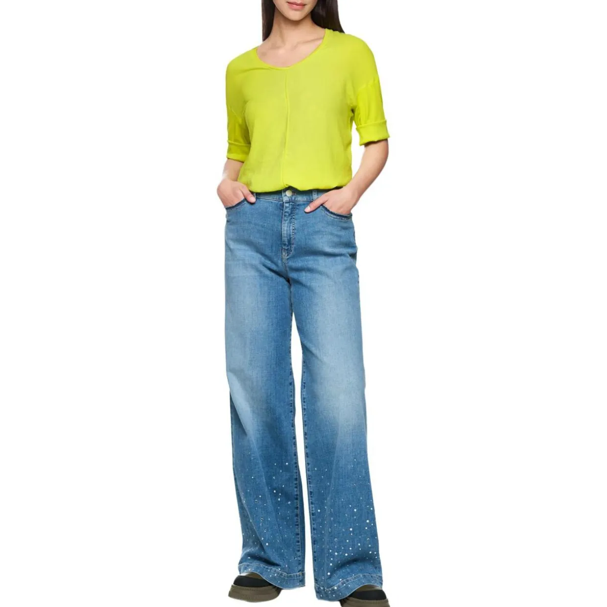 Blusenshirt mit v-neck