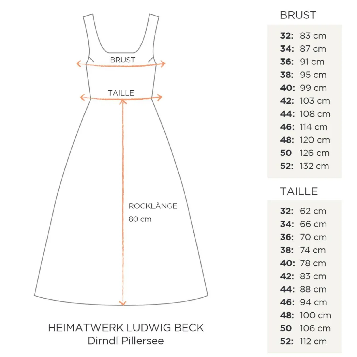 Dirndl Pillersee 80cm