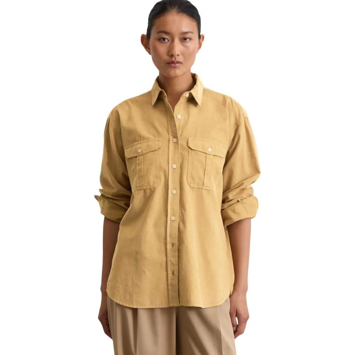 Feincord-bluse relaxed