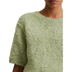 Fuzzy-knit-kurzarm-pullover loose