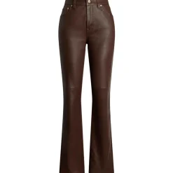Gerade, knöchellange Hose aus Lammleder