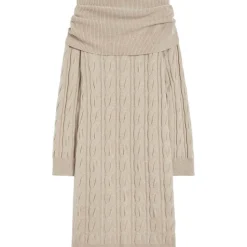 Kleid aus Wolle und Kaschmir mit Zopfmuster