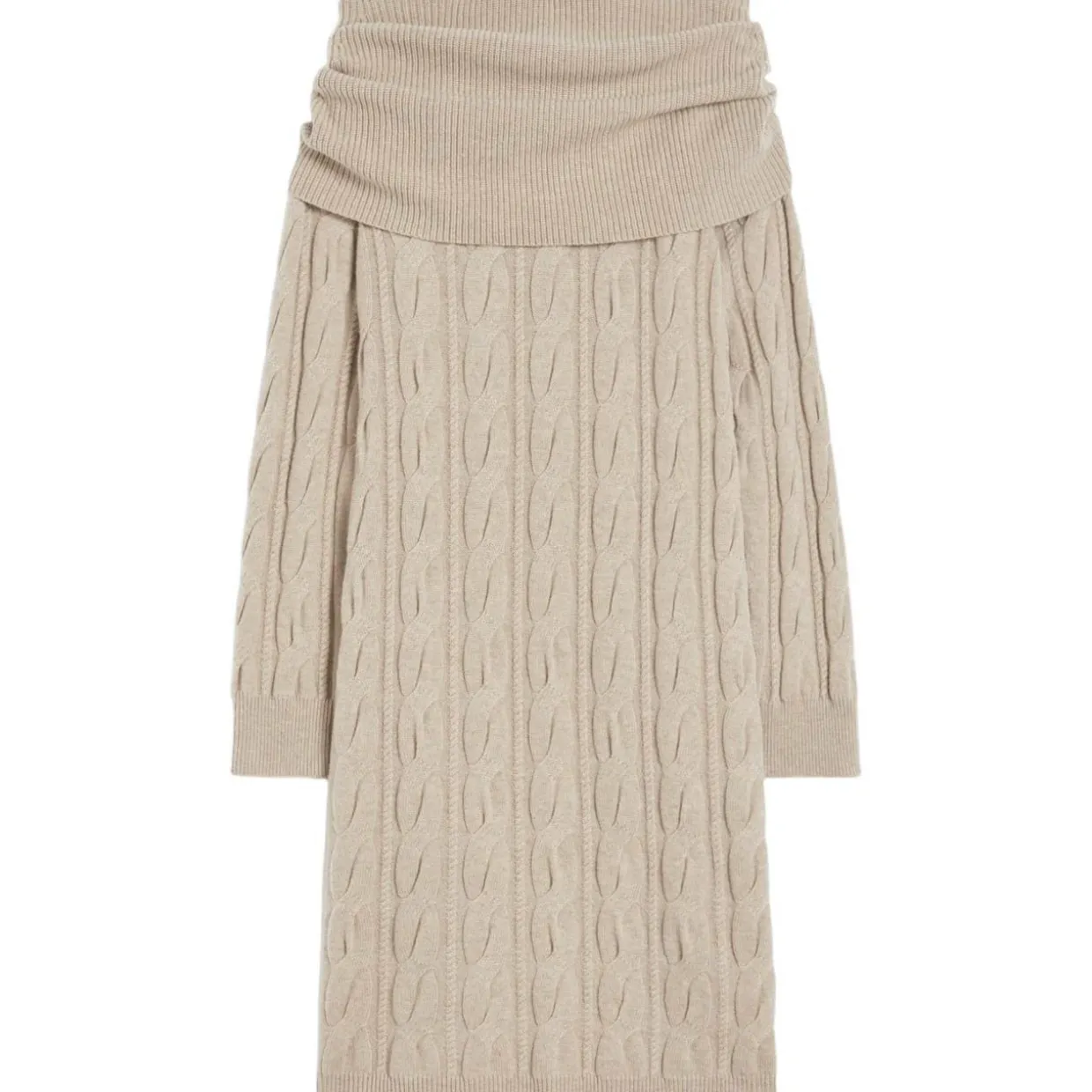 Kleid aus Wolle und Kaschmir mit Zopfmuster