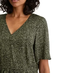 Kleid mit elastischer taille flared