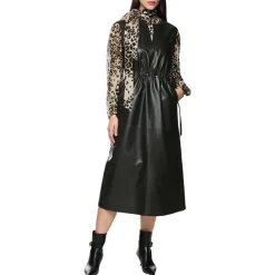 Leder-Maxikleid
