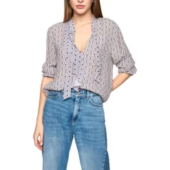 Luftige schluppen-bluse mit volant