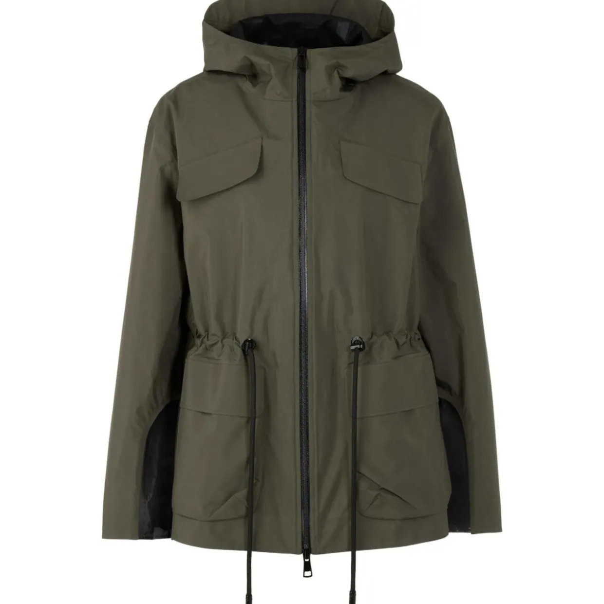 Outdoor jacke mit kordelzug