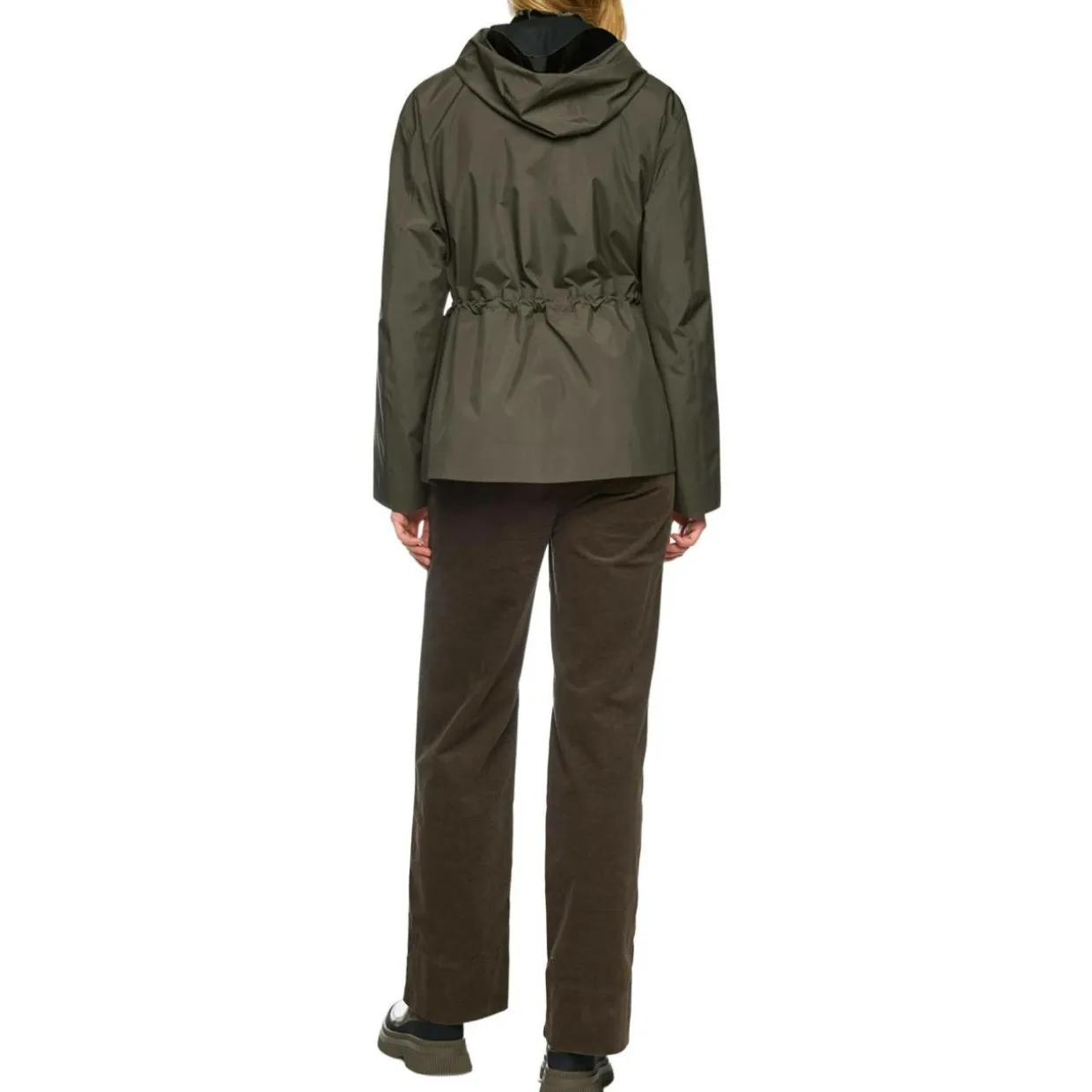 Outdoor jacke mit kordelzug