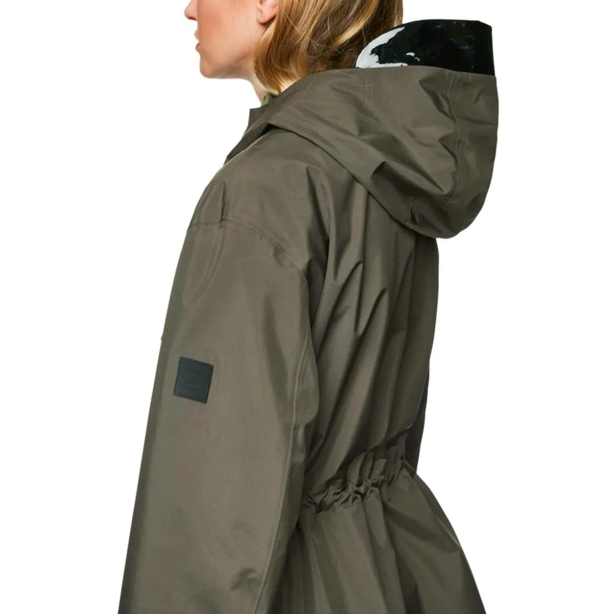 Outdoor jacke mit kordelzug
