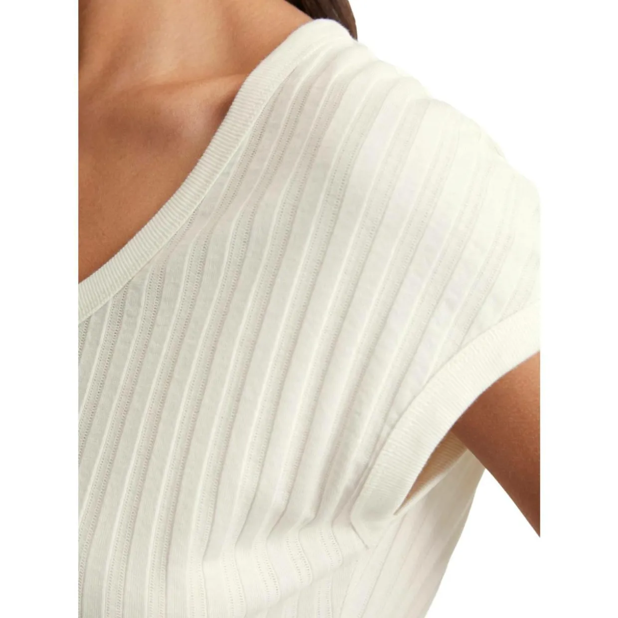 Pointelle-t-shirt slim
