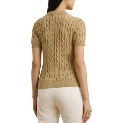 Polo-Pullover mit Zopfmuster