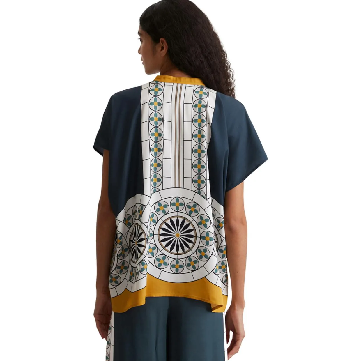 ärmellose print-bluse relaxed