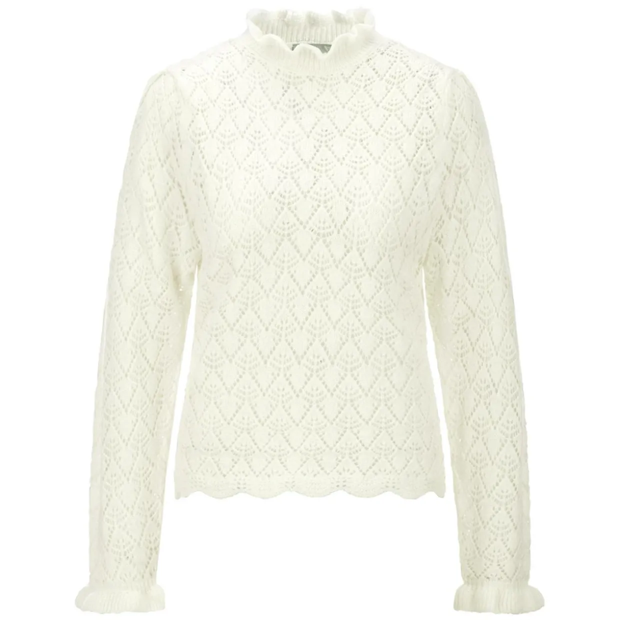Strickpullover Lace Stitch Ruffles