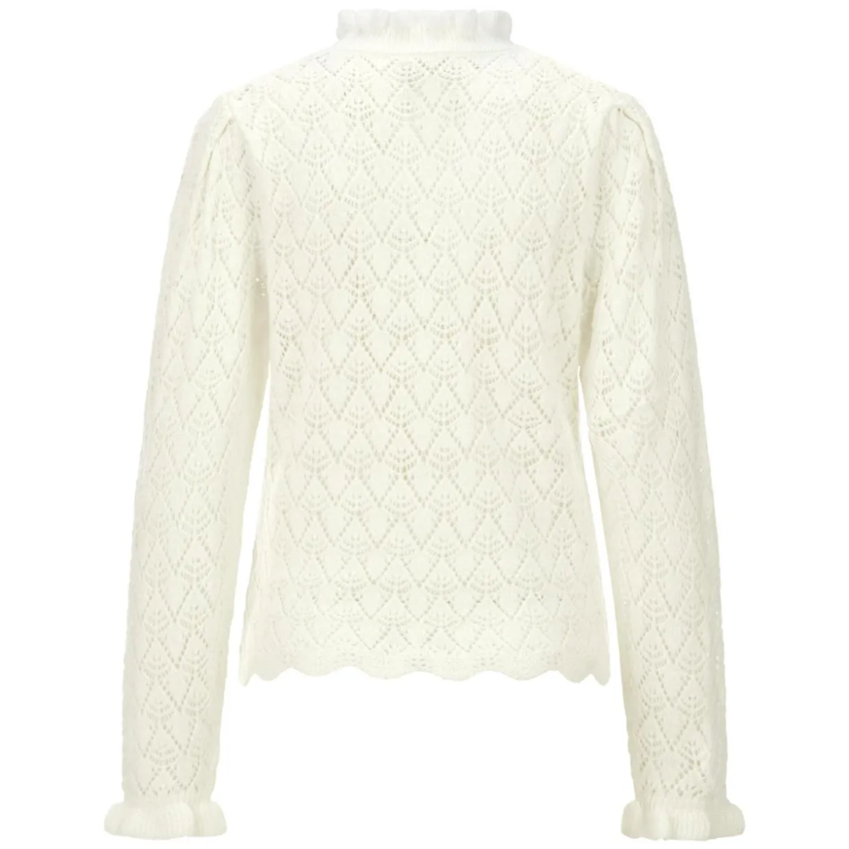 Strickpullover Lace Stitch Ruffles