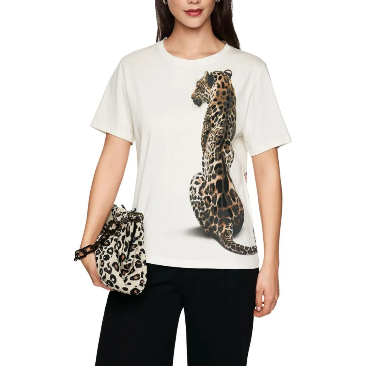 T-shirt mit leoparden druck