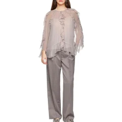 Volant-bluse im boho-stil