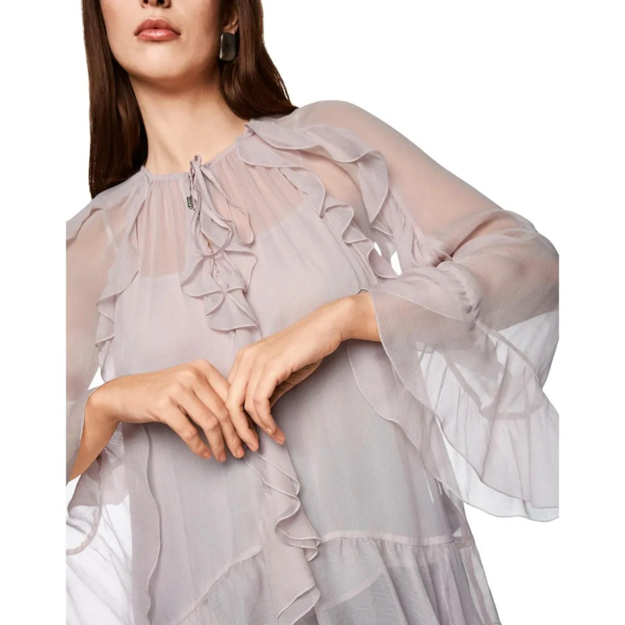 Volant-bluse im boho-stil